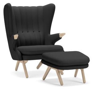 Skipper Furniture - Bamse Armchair w. Footrest / By Svend Skipper - Fåtölj - Focus Royal 60999 / Soaped Oak - L81 x D87 x H100 x SH44 cm & L60 x D55 x H38/34 cm