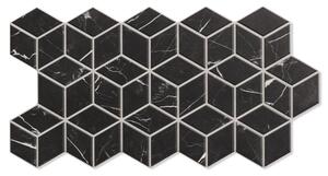 Marmor Klinker Rhombus Svart Diamant 27x51 cm