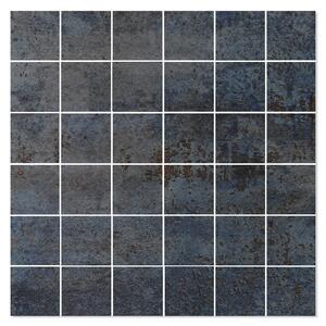 Mosaik Klinker Metalic Blå Halvpolerad 30x30