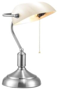 Brilagi - Bordslampa BANK OFFICE 1xE27/60W/230V skinande krom/vit