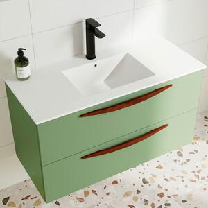 Tvättställsskåp Impero Oliv Matt 100 cm med Handfat