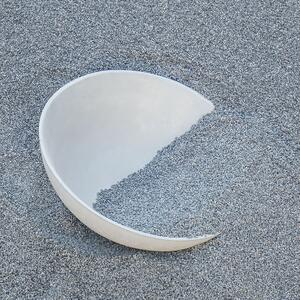 Handgjorda Cement Tvättställ Moon Vit Matt 41 cm