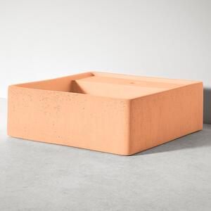 Handgjorda Cement Tvättställ Dome Orange Matt 46 cm