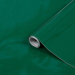 Ensfarvet folie-Smaragd-1 meter-Blank-45 cm