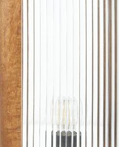 Bordslampa Ljust Mangoträ med Glaspaneler Industriell Design Modern Heminredning Belysning Vardagsrum Sovrum Hall Beliani