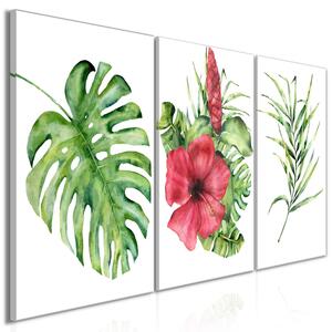 Canvas Tavla - Red Hibiscus (3 delar) - 120x60
