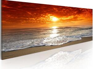 Canvas Tavla - Romantic sunset - 135x45
