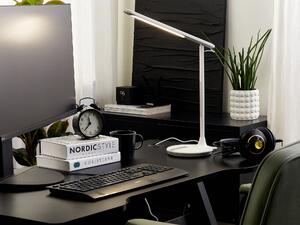 Skrivbord LED Lampa Metall Aluminium Vit med Bas Dubbel Dimning Touch-knapp Ljus Kontor Arbetsrum Modern Beliani