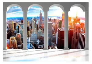 Fototapet - Pillars and New York - 100x70
