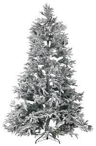 Konstgjord julgran Vit PVC Metallbas 240 cm Snöiga Frostat Grenar Skandinavisk Stil Beliani