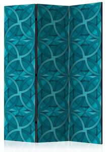 Rumsavdelare / Skärmvägg - Geometric Turquoise - 135x172