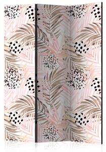 Rumsavdelare / Skärmvägg - Pink Palm Leaves - 135x172