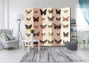 Rumsavdelare / Skärmvägg - Retro Style: Butterflies II - 225x172