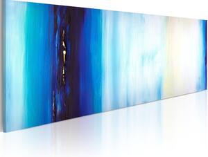 Handmålad tavla - Blå vätska - 100x40 cm