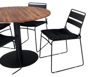COT LINA Matbord 100 cm + 4 stolar | Utemöbler
