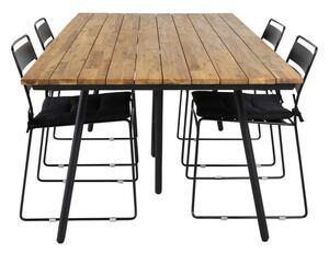 LINA CHAN Matbord 200x100 cm + 4 stolar | Utemöbler