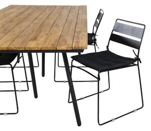 LINA CHAN Matbord 200x100 cm + 4 stolar | Utemöbler