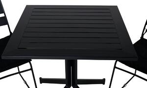 LINA WAY Matbord 70x70 cm + 2 stolar - Svart | Utemöbler