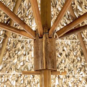 Bambu Bistrobord med Parasoll Naturligt trä 85 x 80 cm Fällbart Inomhus Utomhus Soffbord Beliani