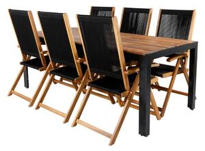 LITTLE JOHN BOIS Matbord 205x90 cm + 6 stolar | Utemöbler