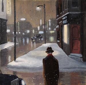 Illustration Retro Street Scene, Dave Rheaume Artist