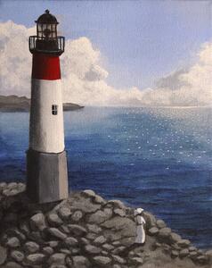 Illustration Lighthouse and Watcher, Dave Rheaume Artist