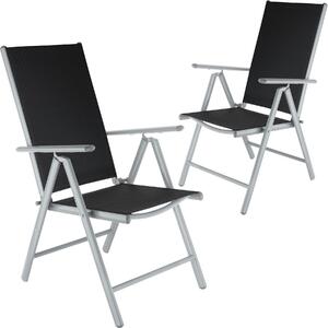 TecTake GmbH 401631 hopfällbara trädgårdsstolar i aluminium - silver, uppsättning av 2