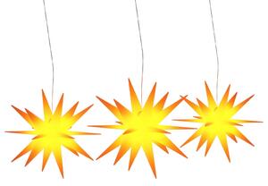 Stjärnor med LED-belysning 3 st vikbar gul