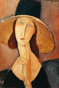 Poster, Affisch Portrait of Jeanne Hebuterne-In A Large hat, Amedeo Modigliani