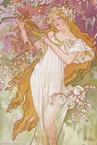 Poster, Affisch The Seasons Spring, Alphonse Mucha