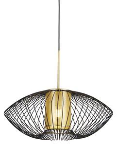 Design hängande lampa guld med svart 60 cm - Dobrado