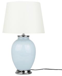 Bordslampa Ljusblå Vit Keramik 45 cm Högglans Retrostil Beliani