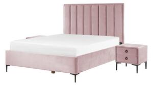 Sovrumsset Sezanne Rosa/Svart, 160x200 cm, Sammet - Rosa/Svart, 160x200 cm, Sammet