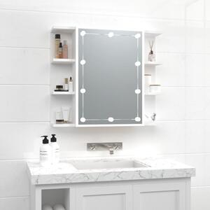 Spegelskåp med LED vit 70x16,5x60 cm