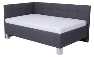Vadderad säng med förvaringsutrymme utan madrass MARIA PETITE 120x200 cm grå