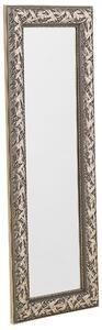Hängande Väggspegel Guld 51 x 141 cm Dekorativ Sliten Ram Vardagsrum Klassisk Vintage Fransk Stil Beliani