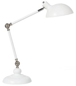 Bordslampa Vit Metall Justerbar Modern Lampskärm Beliani