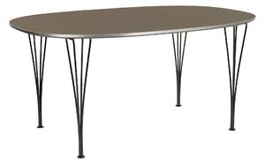 Fritz Hansen - Superellips B611 – 135x90 cm Brown Ottowa/Warm Graphite - Matbord - Arne Jacobsen,Bruno Mathsson,Piet Hein - Brun - Metall/Trä