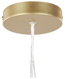 Hängande Lampa Guld Metall 115 cm 15 Ljus Exponerad Belysning Beliani