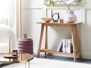 Konsolbord Ljus Trä MDF med Hylla Traditionell Design Vardagsrum Förvaring Möbler Beliani