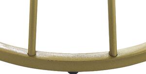 Soffbord Vit med Guld MDF Järn ⌀ 50 cm Marmoreffekt Bordsskiva Metallunderrede Öppen ram Glamourstil Beliani