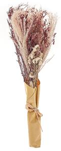 Torkad Blombukett Rosa Naturliga Torkade blommor 50 cm Inslagna i Brunt Papper Naturlig Bordsdekoration Vardagsrum Beliani