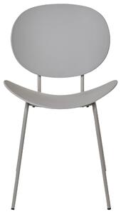 Uppsättning med 2 matstolar Ljusgrå syntetisk sits Metallben Minimalistisk design Ryggstöd Modern Skandinavisk Beliani