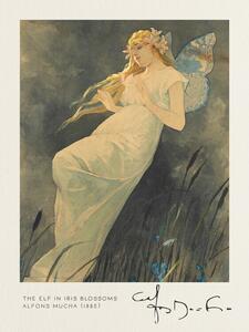 Bildreproduktion The Elf in the Iris Blossoms - Alfons Mucha