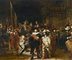 Rembrandt Harmensz. van Rijn (1606-69) - Bildreproduktion The Nightwatch, 1642, (40 x 35 cm)