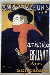 Toulouse-Lautrec, Henri de - Konsttryck Poster for Aristide Bruant, (26.7 x 40 cm)