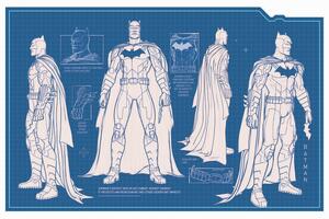Konsttryck Batman - Batsuit blueprint, (40 x 26.7 cm)