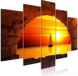 Canvas Tavla - At the End of the World (5 delar) Wide - 100x50
