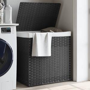Tvättkorg med 2 sektioner grå 53x35x57 cm konstrotting