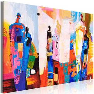 Canvas Tavla - Colourful Figures Wide - 120x80